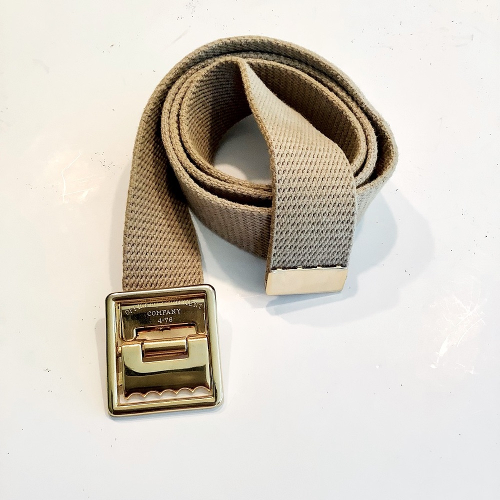Officers’ Equipment Company Belt Tan Gold Tone 38”